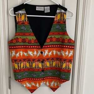 Halloween Themed Vest with Ghosts and Cats